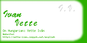 ivan vette business card